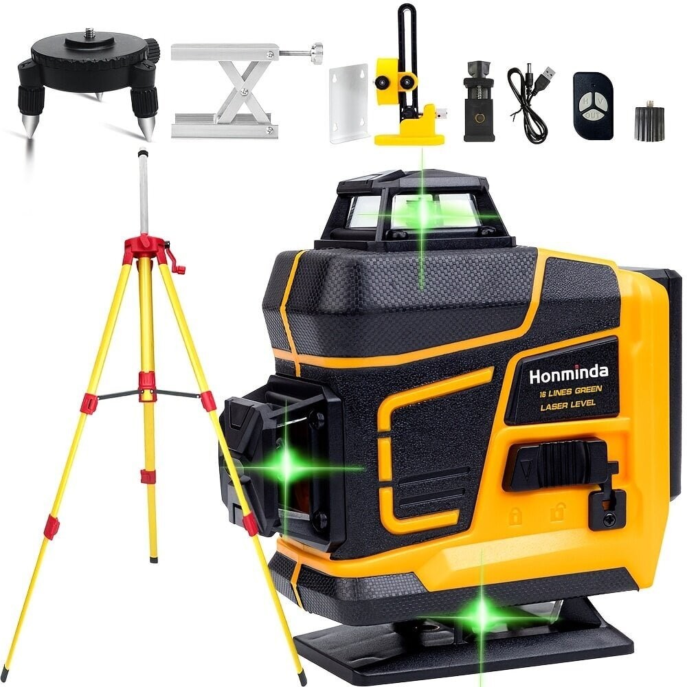 Honminda 4D 16-Lines Green Rotary Laser Level 360° Auto Levelling – Model 16H1