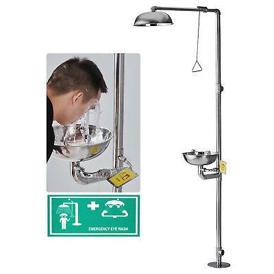 Stainless Steel Safety Emergency Double-Port Vertical Eye Wash Station (Eye & Face Wash)
